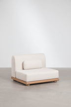 Left Corner Modular Acacia Wood Garden Sofa 3 Piece