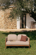 2 Seater Acacia Wood Rope Garden Sofa