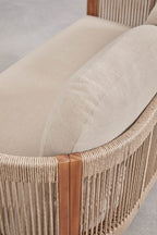 2 Seater Acacia Wood Rope Garden Sofa