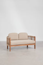 2 Seater Acacia Wood Rope Garden Sofa