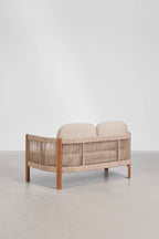 2 Seater Acacia Wood Rope Garden Sofa