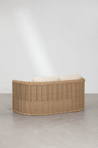 2 Seater Steel Synthetic Wicker Garden Sofa Boho