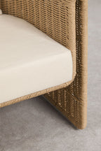 2 Seater Steel Synthetic Wicker Garden Sofa Boho