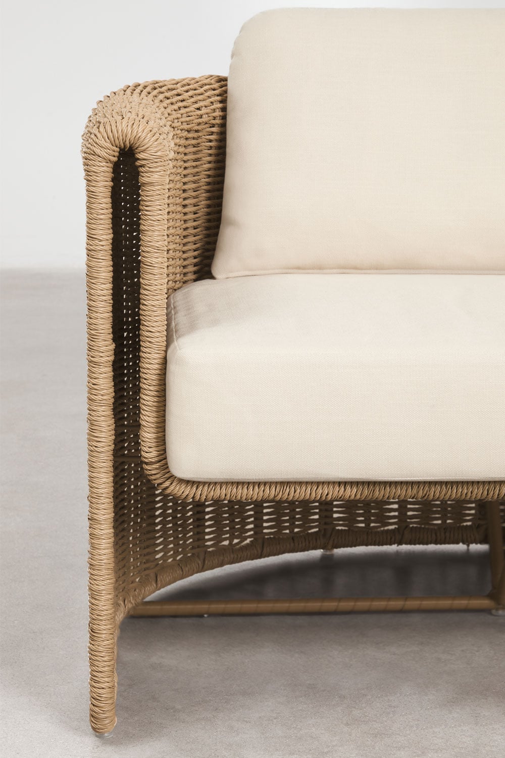 2 Seater Steel Synthetic Wicker Garden Sofa Boho