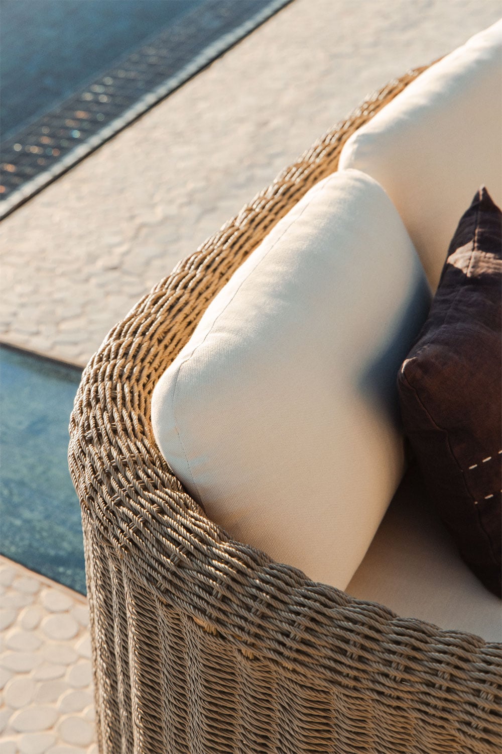 2 Seater Steel Synthetic Wicker Garden Sofa Boho