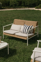 2 Seater Aluminium Synthetic Wicker Garden Sofa