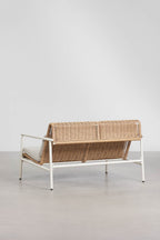 2 Seater Aluminium Synthetic Wicker Garden Sofa