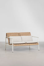 2 Seater Aluminium Synthetic Wicker Garden Sofa