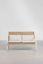 2 Seater Aluminium Synthetic Wicker Garden Sofa