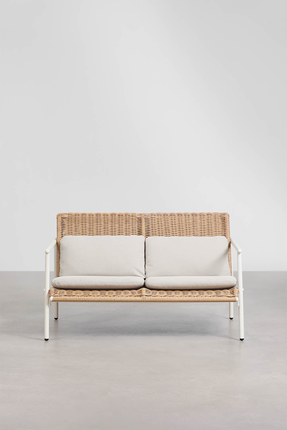 2 Seater Aluminium Synthetic Wicker Garden Sofa