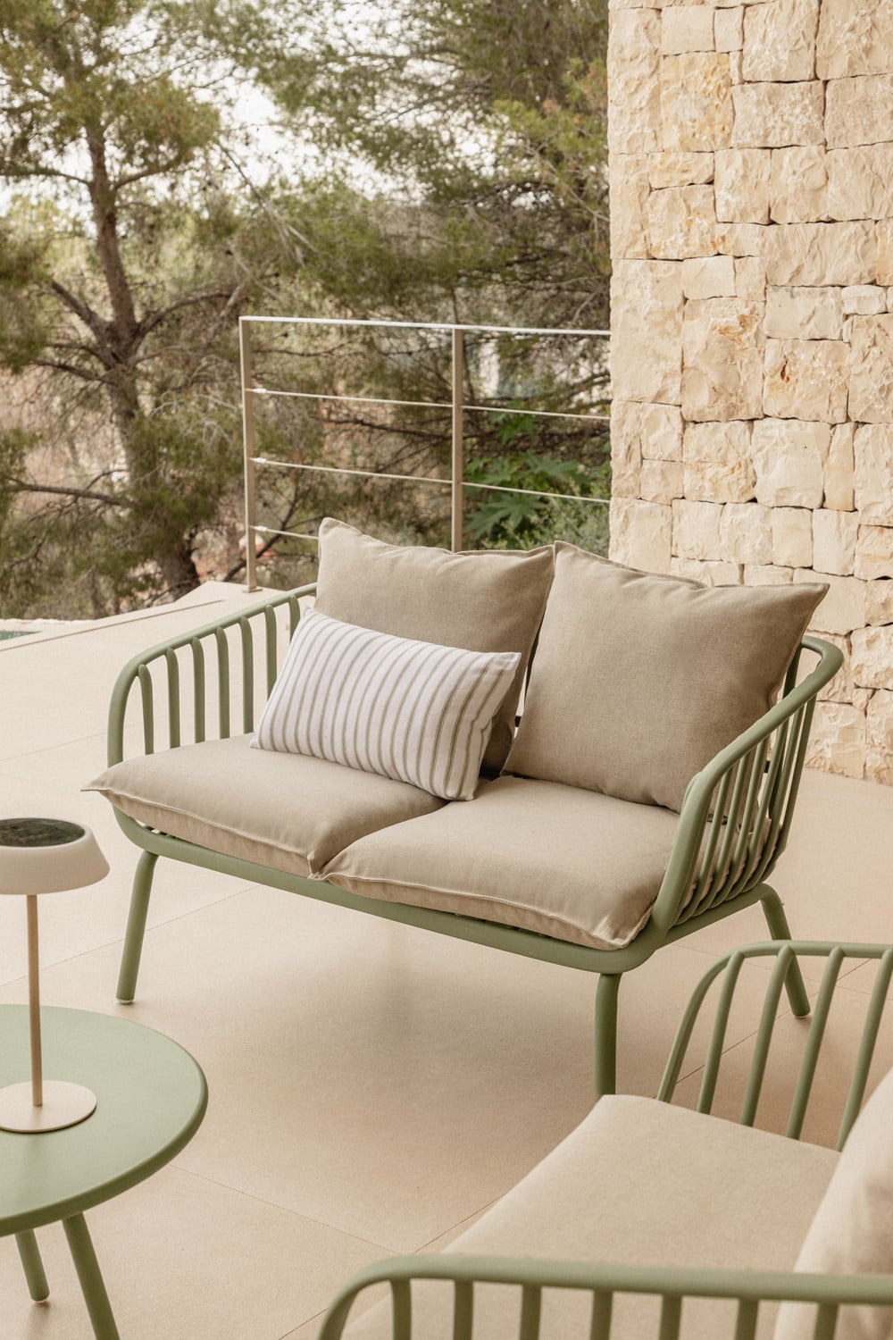 2 Seater Steel Polypropylene Garden Sofa