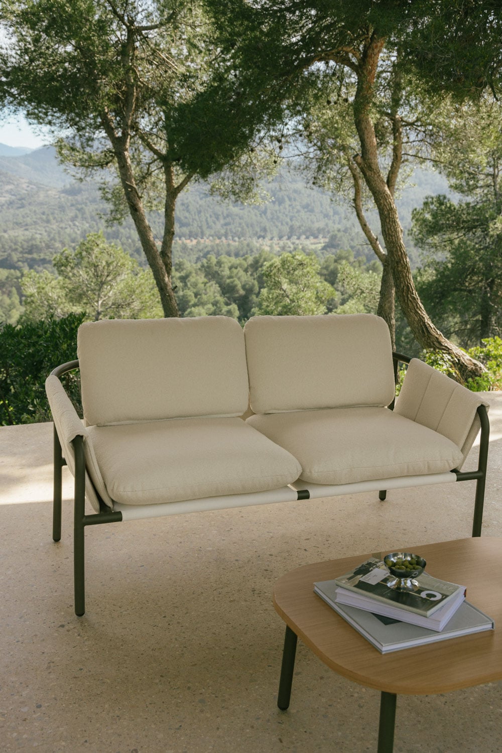 2 Seater Upholstered Steel Garden Sofa