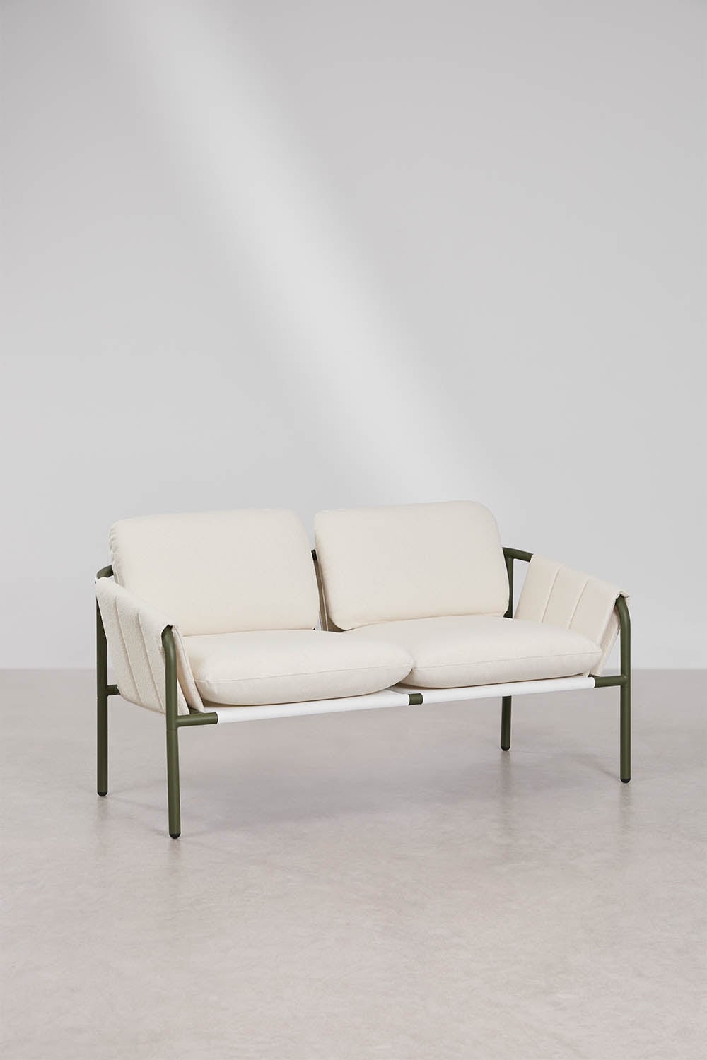 2 Seater Upholstered Steel Garden Sofa