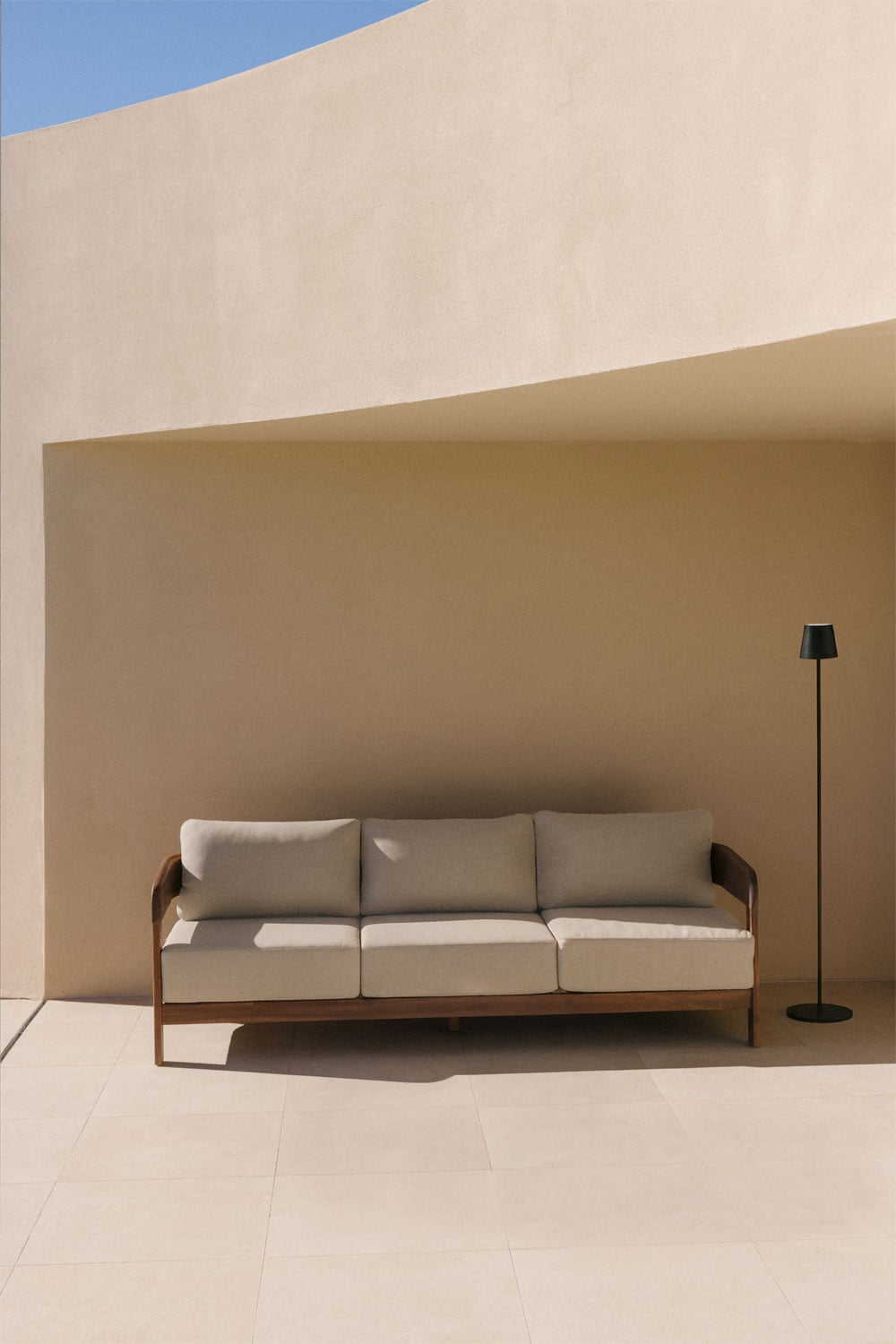 3 Seater Acacia Wood Garden Sofa Modern Design