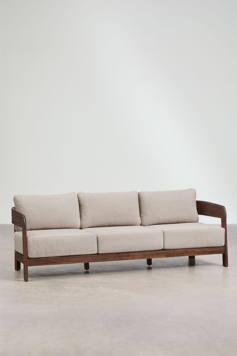 3 Seater Acacia Wood Garden Sofa Modern Design