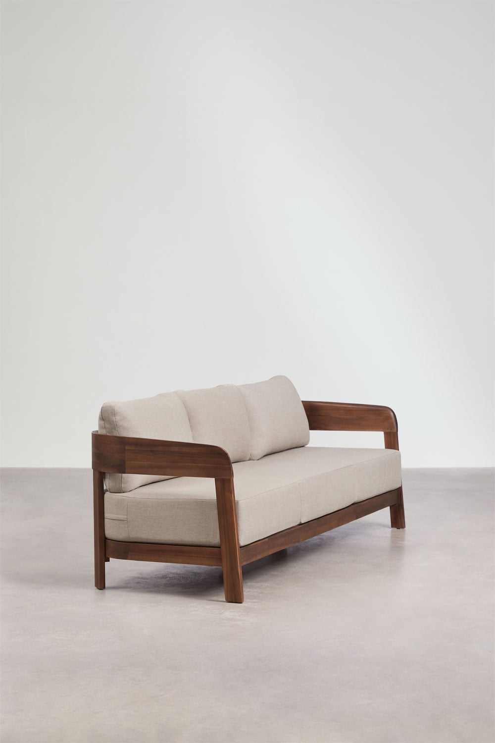 3 Seater Acacia Wood Garden Sofa Modern Design