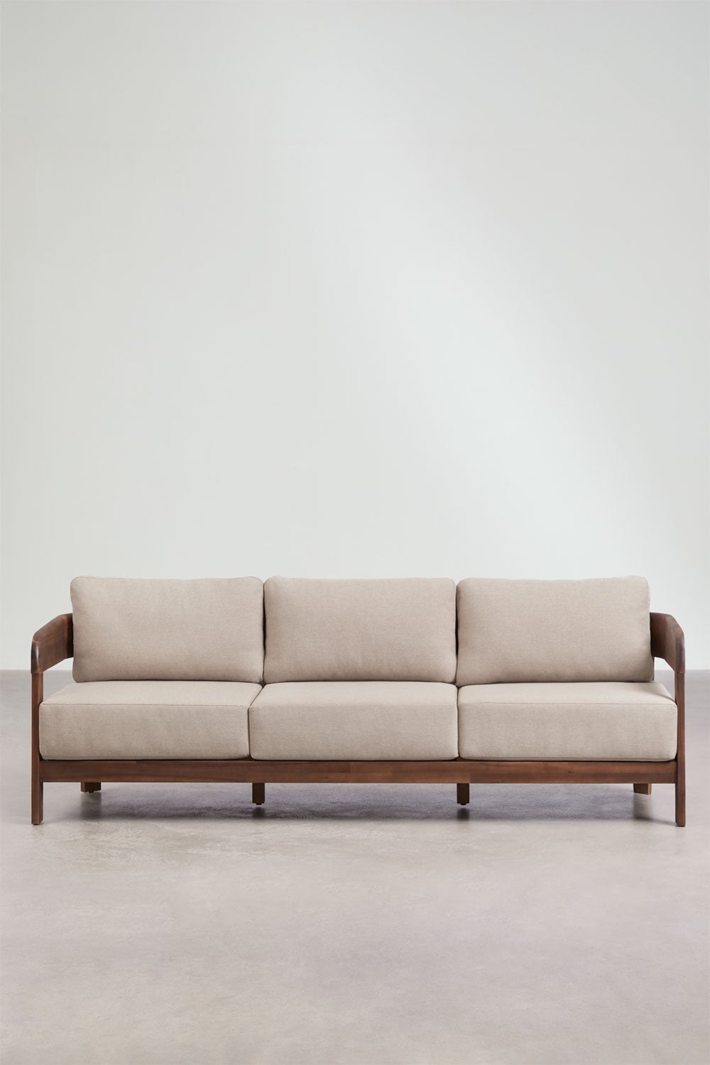 3 Seater Acacia Wood Garden Sofa Modern Design