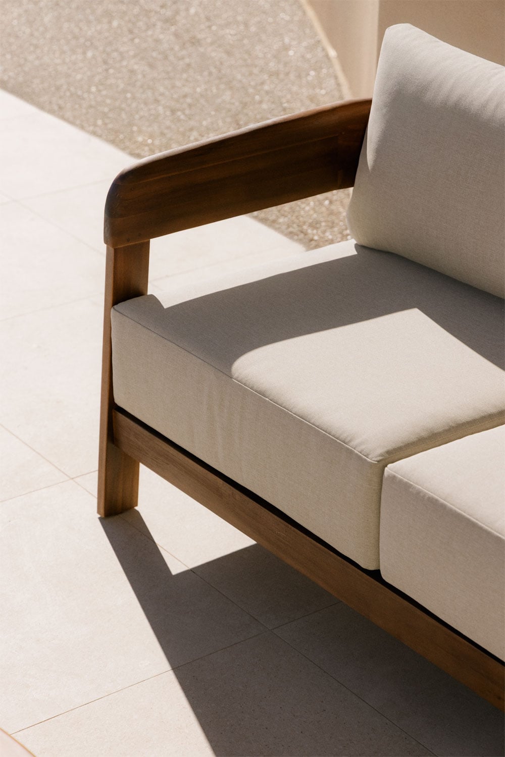 3 Seater Acacia Wood Garden Sofa Modern Design